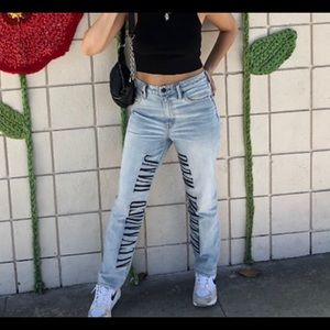 brace pleated jeans alexander wang